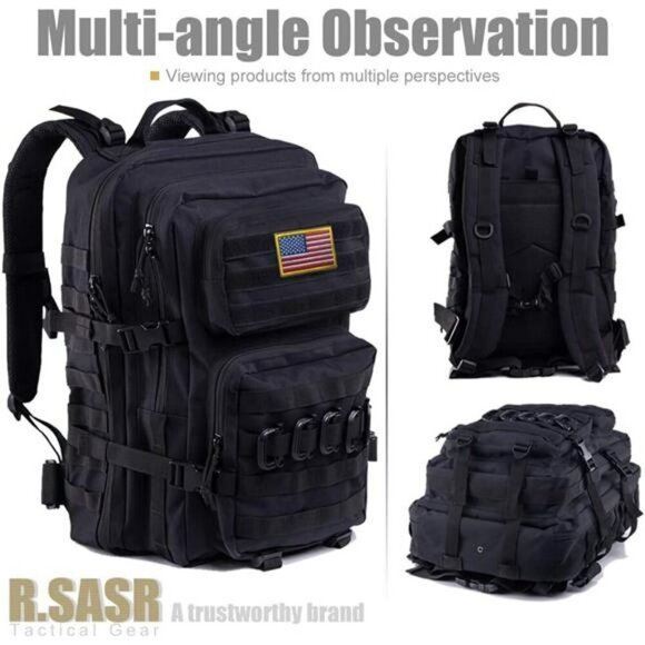 Military Tactical Backpack 45L Molle Hiking Camping Rucksack with Pockets - Picture 2 of 7